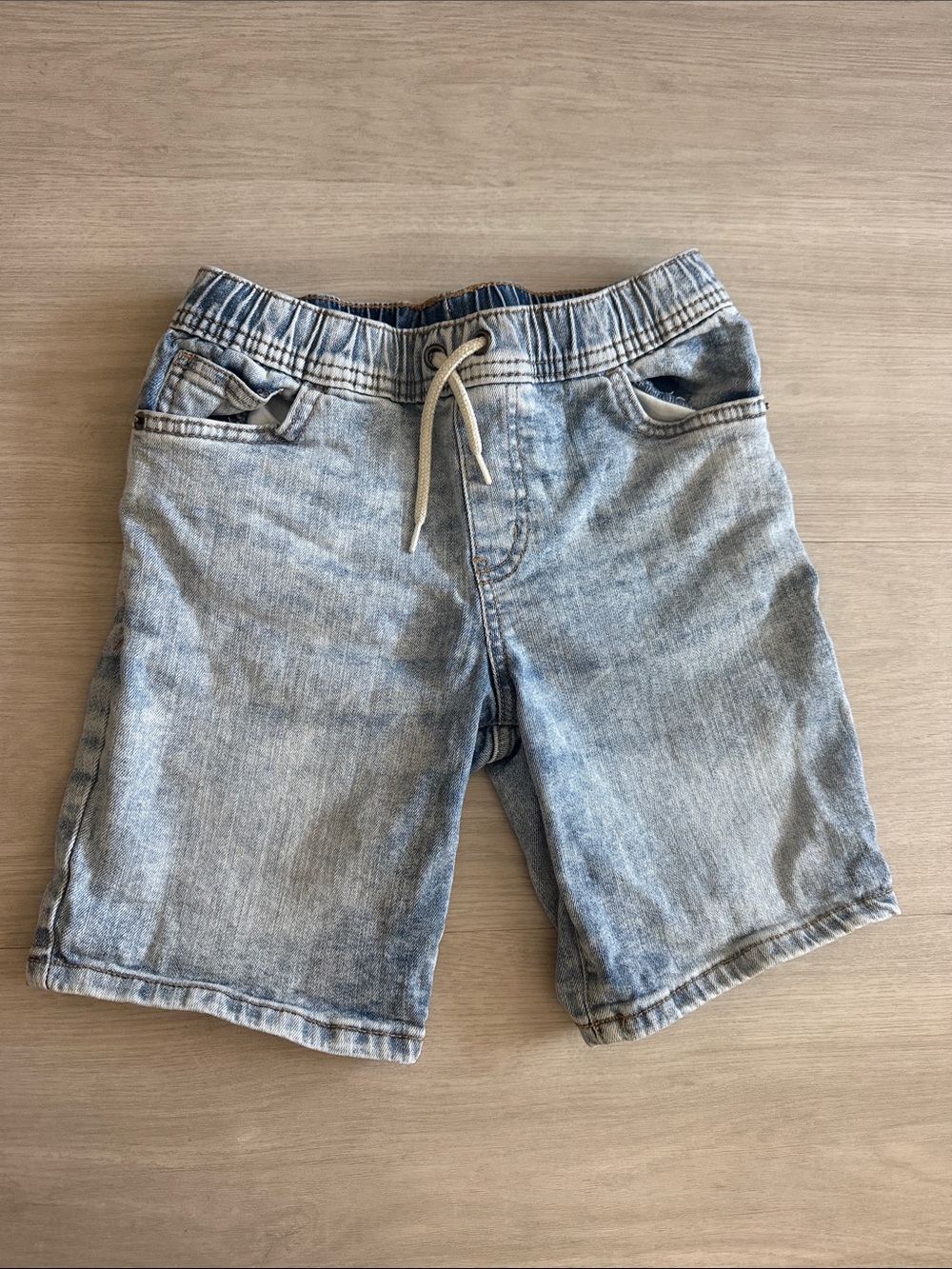 Cat & Jack Kids Light Blue Denim-Look Drawstring Shorts